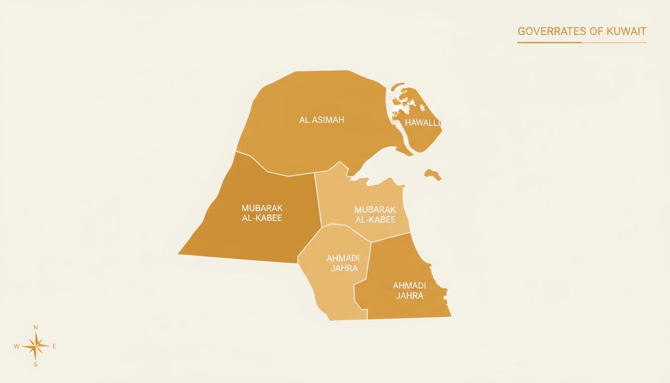 خريطة مناطق التوصيل في الكويت